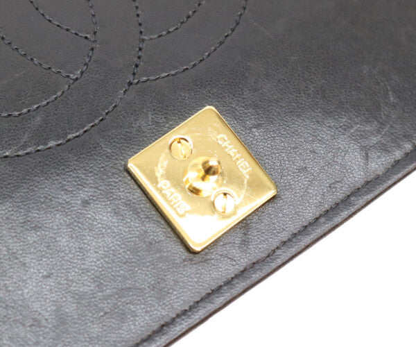 CHANEL シャネル 5番 A03568 黒 ラム フルフラップ G金具 プッシュロック マトラッセ23 バッグ ショルダーバッグ