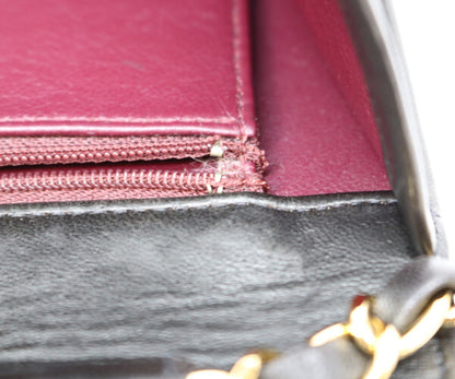 CHANEL シャネル 5番 A03568 黒 ラム フルフラップ G金具 プッシュロック マトラッセ23 バッグ ショルダーバッグ