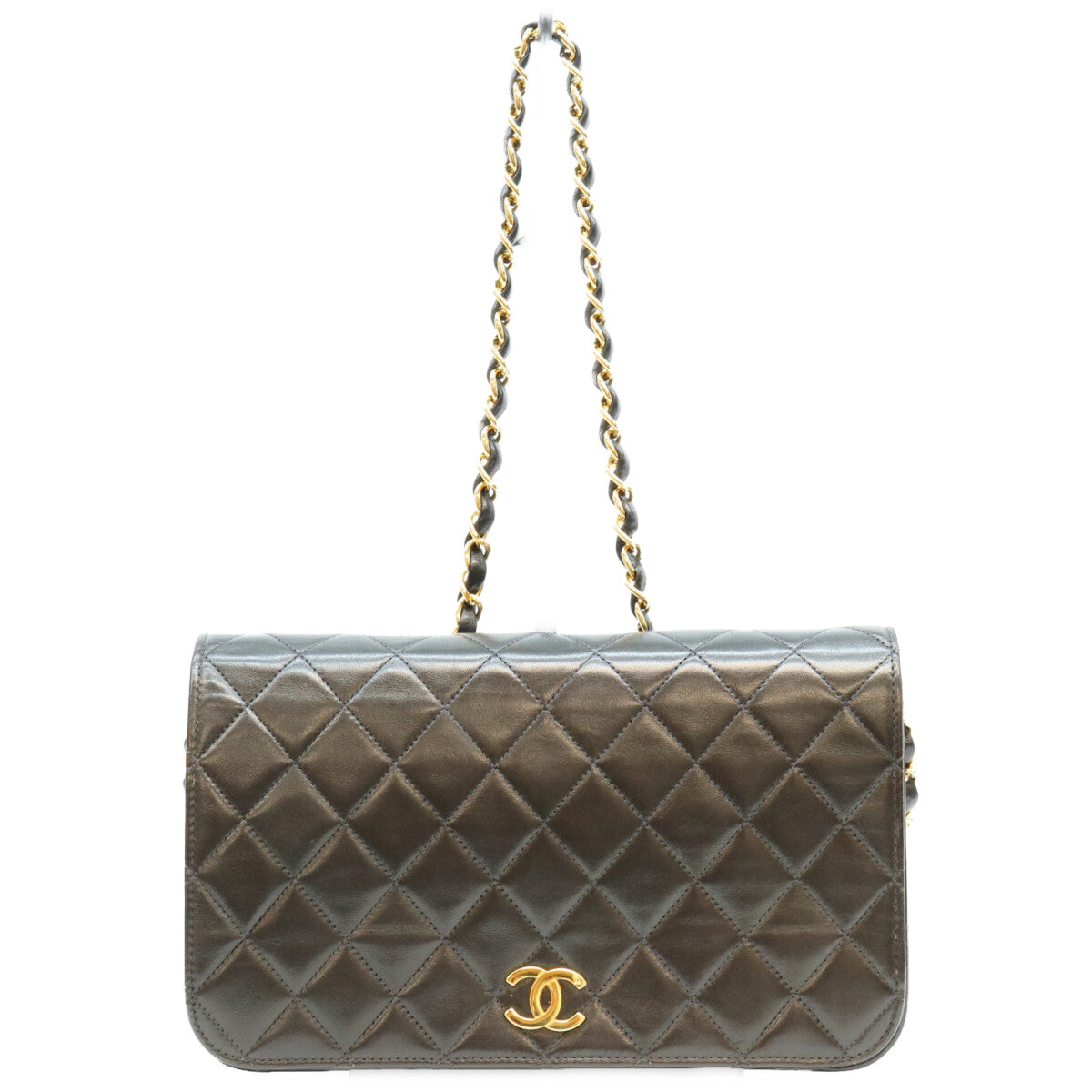 CHANEL シャネル No. 5 A03568 black lambskin full-flap gold-fittings push-lock Matelassé 23 bag shoulder bag