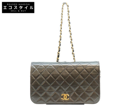 CHANEL シャネル No. 5 A03568 black lambskin full-flap gold-fittings push-lock Matelassé 23 bag shoulder bag
