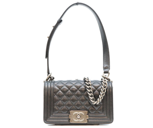 CHANEL シャネル 29番 A67085 黒 キャビア シルバー金具 ボーイシャネル20スモール バッグ ショルダーバッグ