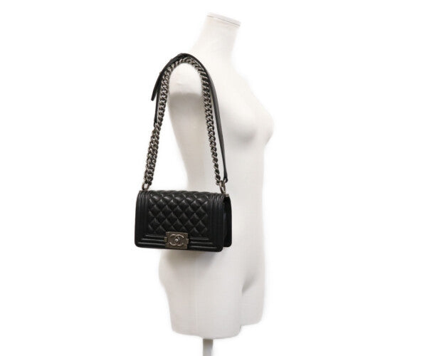 CHANEL シャネル 29番 A67085 黒 キャビア シルバー金具 ボーイシャネル20スモール バッグ ショルダーバッグ