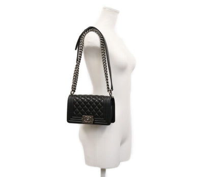 CHANEL シャネル 29番 A67085 黒 キャビア シルバー金具 ボーイシャネル20スモール バッグ ショルダーバッグ
