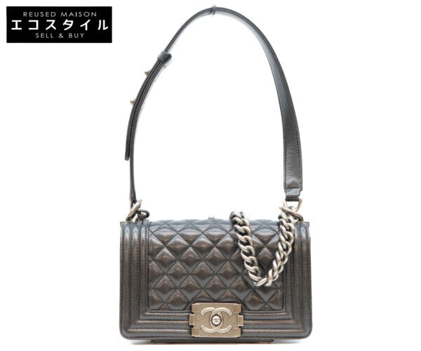 CHANEL シャネル 29番 A67085 黒 キャビア シルバー金具 ボーイシャネル20スモール バッグ ショルダーバッグ