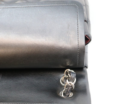 CHANEL シャネル 18番 A58600 黒 ラム シルバー金具 ダブルフラップ デカマトラッセ30 バッグ ショルダーバッグ