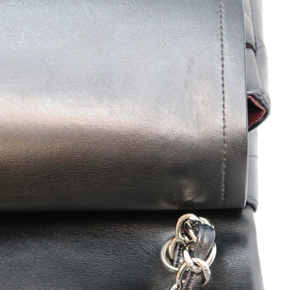 CHANEL シャネル No. 18 A58600 Black Lambskin Silver Hardware Double-Flap Maxi Matelassé 30 Bag Shoulder Bag