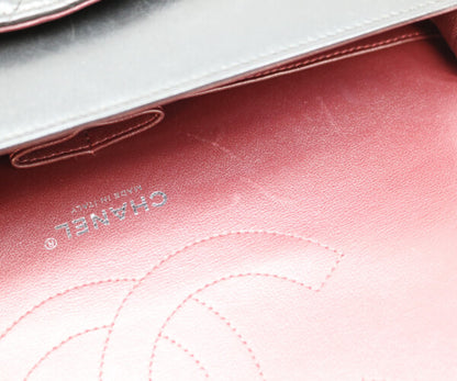 CHANEL シャネル 18番 A58600 黒 ラム シルバー金具 ダブルフラップ デカマトラッセ30 バッグ ショルダーバッグ