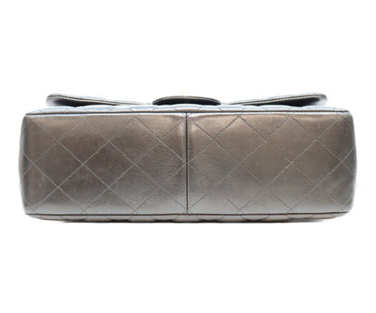 CHANEL シャネル 18番 A58600 黒 ラム シルバー金具 ダブルフラップ デカマトラッセ30 バッグ ショルダーバッグ