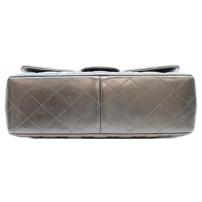 CHANEL シャネル No. 18 A58600 Black Lambskin Silver Hardware Double-Flap Maxi Matelassé 30 Bag Shoulder Bag