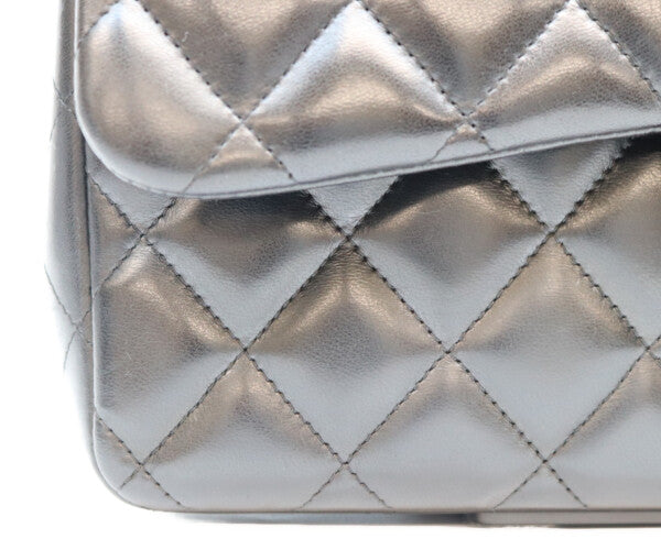 CHANEL シャネル 18番 A58600 黒 ラム シルバー金具 ダブルフラップ デカマトラッセ30 バッグ ショルダーバッグ