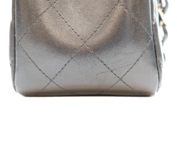 CHANEL シャネル 18番 A58600 黒 ラム シルバー金具 ダブルフラップ デカマトラッセ30 バッグ ショルダーバッグ