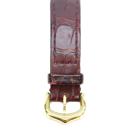 Cartier カルティエ 80-90s W1002353 925 マストヴァンドームSMヴェルメイユ クロコ アイボリー飛びローマ文字盤 QZ 革 時計 腕時計