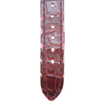 Cartier カルティエ 80-90s W1002353 925 マストヴァンドームSMヴェルメイユ クロコ アイボリー飛びローマ文字盤 QZ 革 時計 腕時計