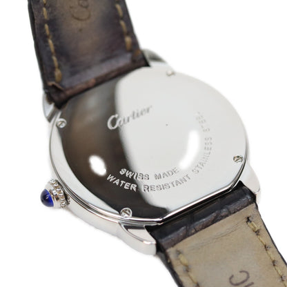 Cartier カルティエ W6700155 SS ロンドソロSM クロコ シルバーローマ文字盤 QZ 時計 腕時計
