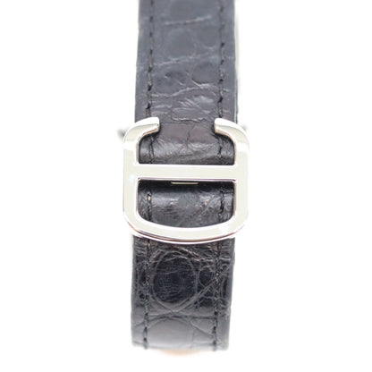 Cartier カルティエ W6700155 SS ロンドソロSM クロコ シルバーローマ文字盤 QZ 時計 腕時計