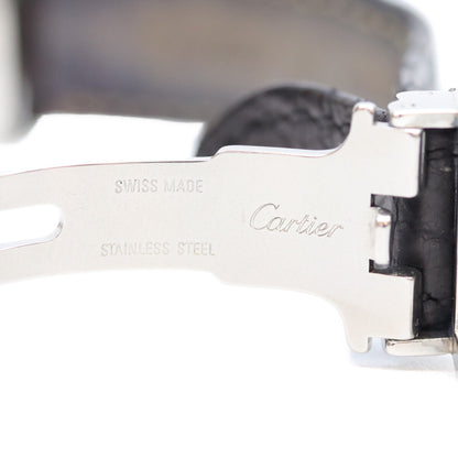 Cartier カルティエ W6700155 SS ロンドソロSM クロコ シルバーローマ文字盤 QZ 時計 腕時計