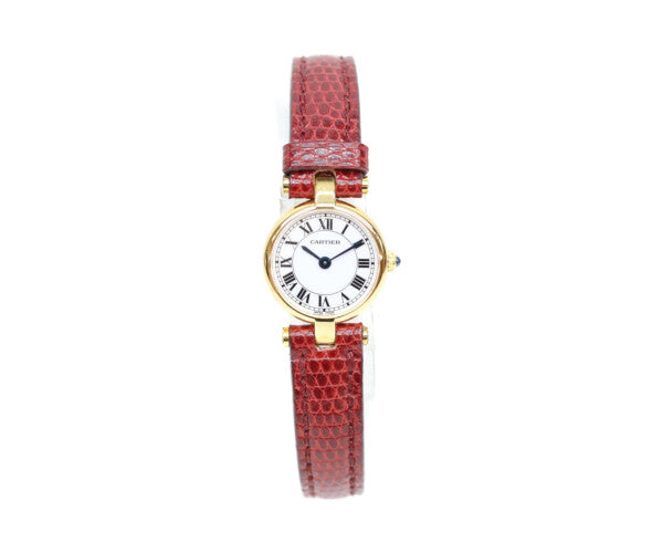 Cartier カルティエ 89年 750YG ヴァンドーム プチ ミニ 白ローマ文字盤 QZ 時計 腕時計