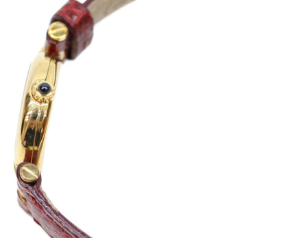 Cartier カルティエ 89年 750YG ヴァンドーム プチ ミニ 白ローマ文字盤 QZ 時計 腕時計