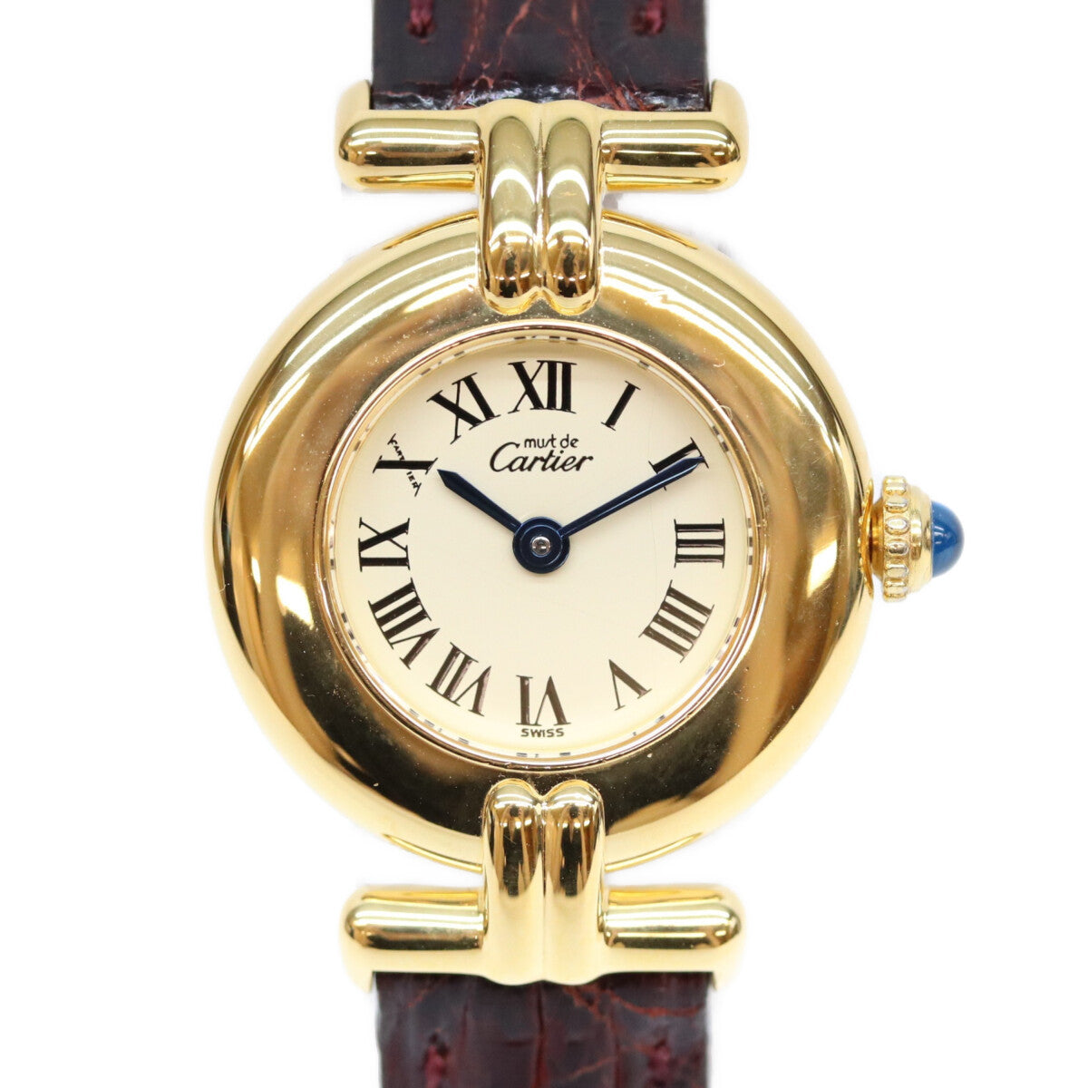 Cartier カルティエ 92年 925 マストコリゼSM ヴェルメイユ アイボリーローマ文字盤 QZ 時計 腕時計