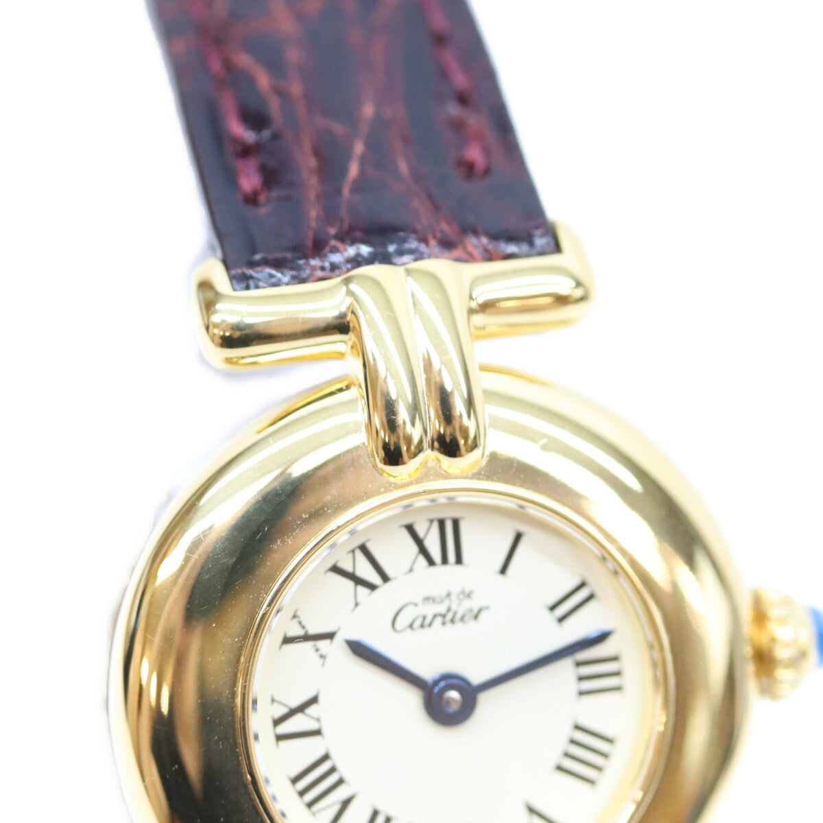 Cartier カルティエ 92年 925 マストコリゼSM ヴェルメイユ アイボリーローマ文字盤 QZ 時計 腕時計