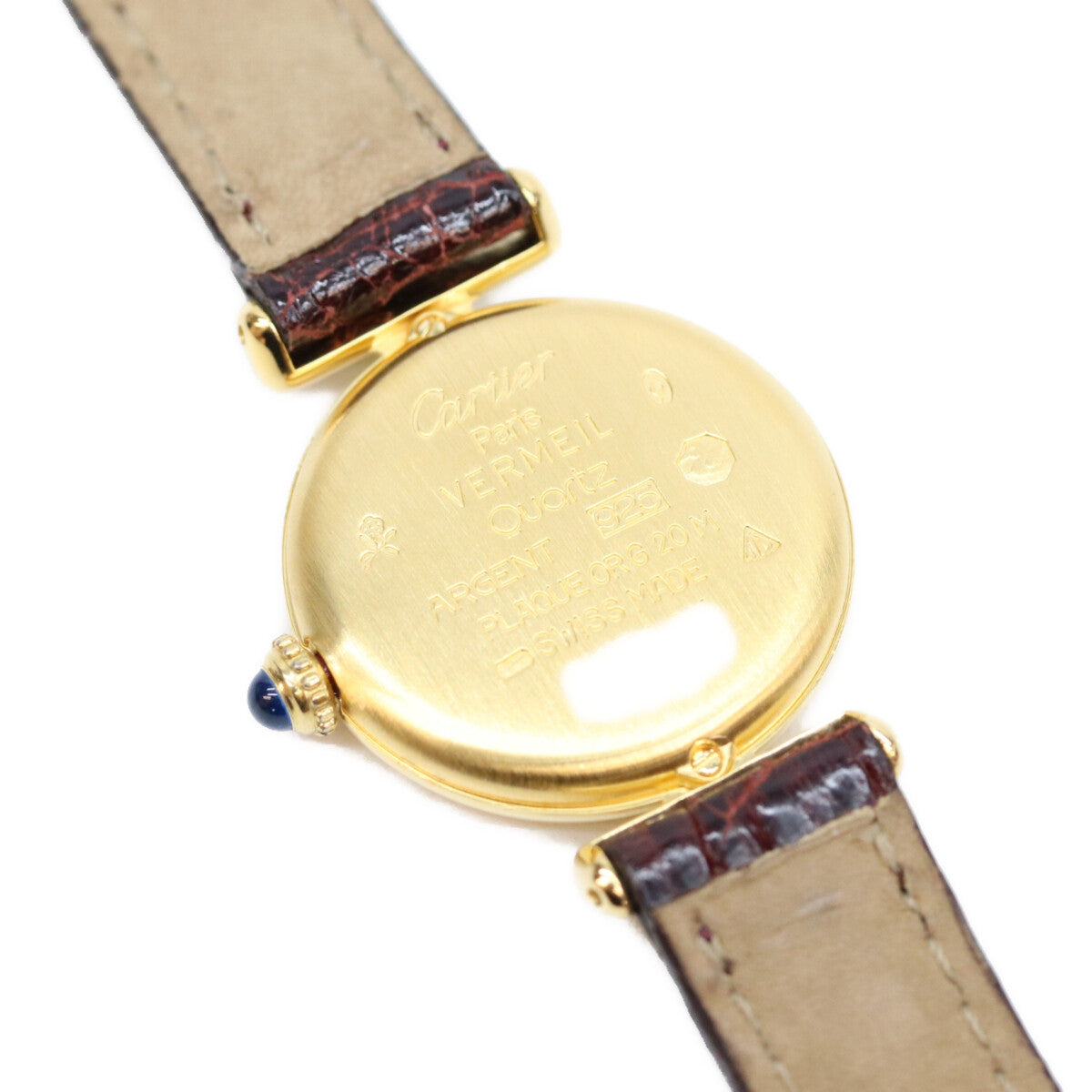 Cartier カルティエ 92年 925 マストコリゼSM ヴェルメイユ アイボリーローマ文字盤 QZ 時計 腕時計