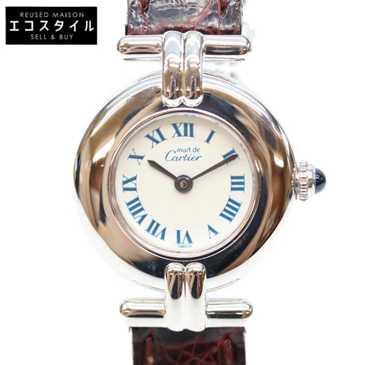 Cartier カルティエ 94年 W1001665 925 シルバー マストコリゼSM QZ 時計 腕時計