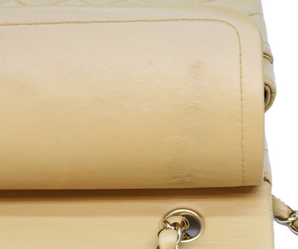 CHANEL シャネル 7番 A01112 ベージュ ラム ゴールド金具 マトラッセ25 ショルダーバッグ ショルダーバッグ