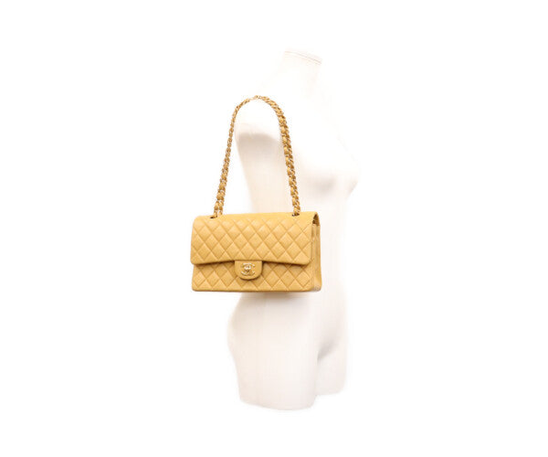 CHANEL シャネル 7番 A01112 ベージュ ラム ゴールド金具 マトラッセ25 ショルダーバッグ ショルダーバッグ