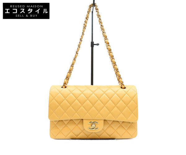 CHANEL シャネル 7番 A01112 ベージュ ラム ゴールド金具 マトラッセ25 ショルダーバッグ ショルダーバッグ