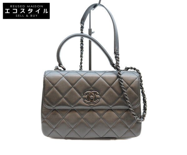CHANEL シャネル A92236 黒 ラム ソーブラック トレンディCC スモール ショルダーバッグ ショルダーバッグ