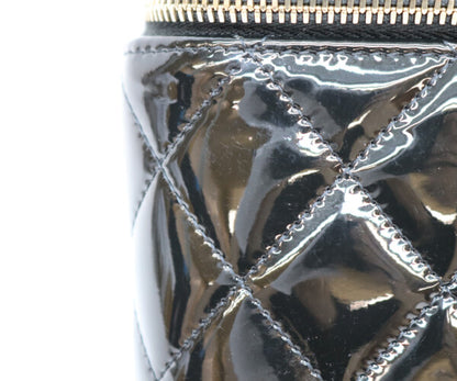 CHANEL シャネル 黒 パテント ゴールド金具 トップハンドル バニティ 2WAYショルダーバッグ ショルダーバッグ