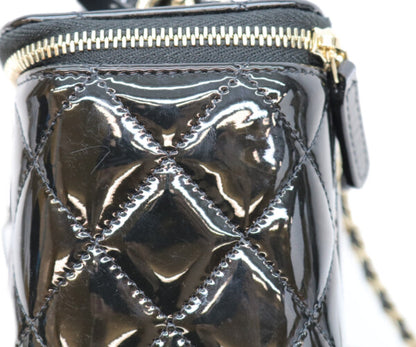 CHANEL シャネル 黒 パテント ゴールド金具 トップハンドル バニティ 2WAYショルダーバッグ ショルダーバッグ