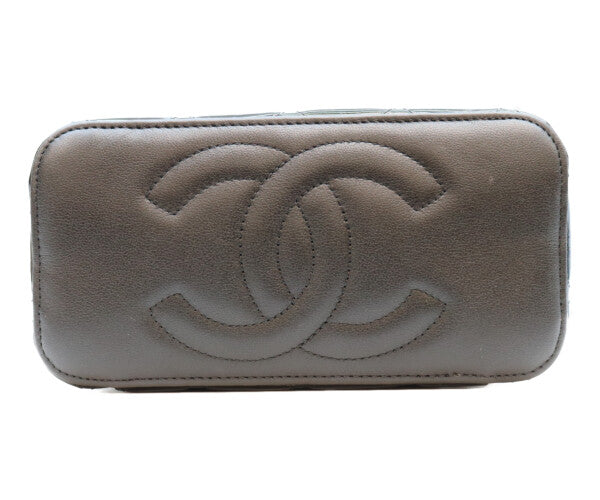 CHANEL シャネル 黒 パテント ゴールド金具 トップハンドル バニティ 2WAYショルダーバッグ ショルダーバッグ
