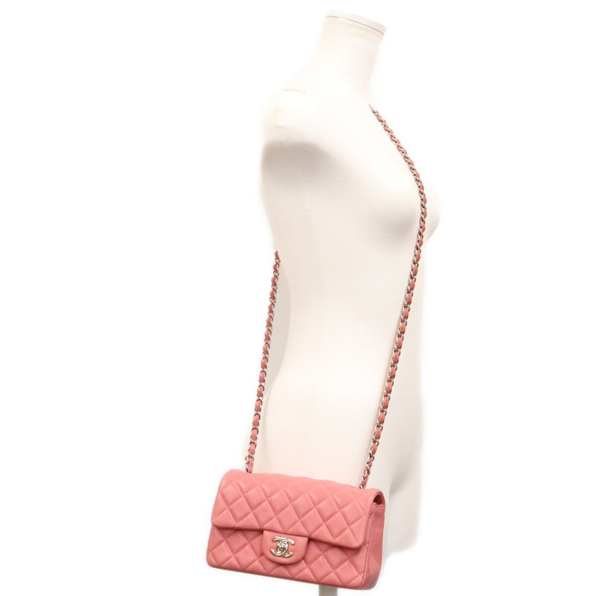 CHANEL シャネル 18番 A69900 ピンク ラム シルバー金具 ミニマトラッセ20 ショルダーバッグ ショルダーバッグ