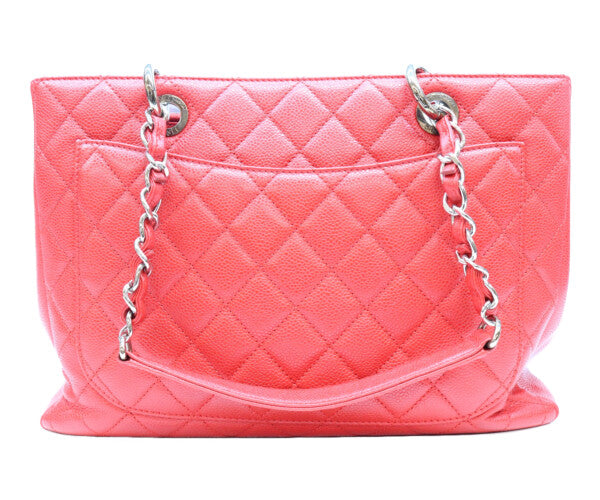 CHANEL シャネル 18番 A50995 赤 キャビア シルバー金具 GST トートバッグ トートバッグ