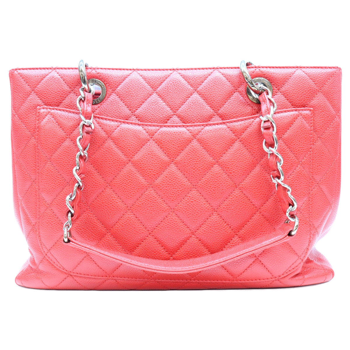 CHANEL シャネル 18番 A50995 赤 キャビア シルバー金具 GST トートバッグ トートバッグ