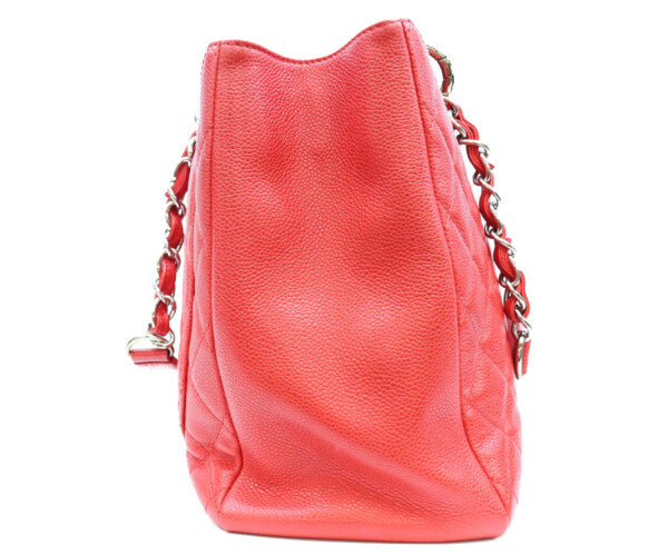 CHANEL シャネル 18番 A50995 赤 キャビア シルバー金具 GST トートバッグ トートバッグ