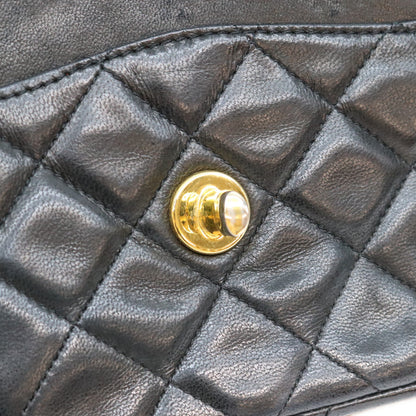 CHANEL series 0, black lambskin, gold-tone hardware, Paris limited edition, single-flap Matelassé 19 shoulder bag