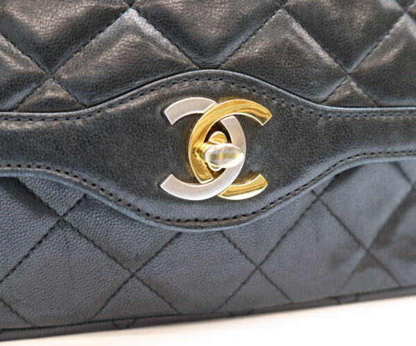 CHANEL シャネル 0番 黒 ラム パリ限定 シングルフラップ マトラッセ19 ショルダーバッグ ショルダーバッグ