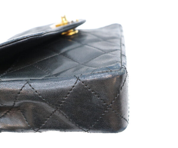 CHANEL シャネル 0番 黒 ラム パリ限定 シングルフラップ マトラッセ19 ショルダーバッグ ショルダーバッグ