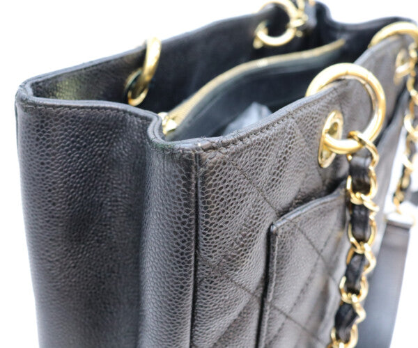 CHANEL シャネル 17番 A50995 黒 キャビア ゴールド金具 GST トートバッグ ショルダーバッグ