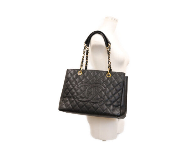 CHANEL シャネル 17番 A50995 黒 キャビア ゴールド金具 GST トートバッグ ショルダーバッグ