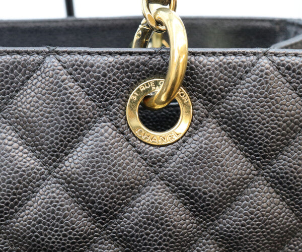 CHANEL シャネル 17番 A50995 黒 キャビア ゴールド金具 GST トートバッグ ショルダーバッグ