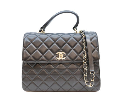 CHANEL シャネル 23番 黒 ラム ゴールド金具 トレンディCCマキシ 2WAYショルダーバッグ ショルダーバッグ