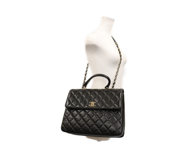 CHANEL シャネル 23番 黒 ラム ゴールド金具 トレンディCCマキシ 2WAYショルダーバッグ ショルダーバッグ
