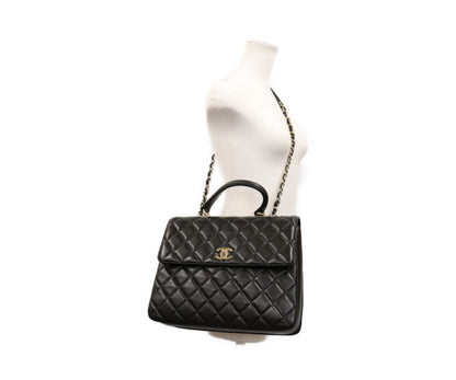 CHANEL シャネル 23番 黒 ラム ゴールド金具 トレンディCCマキシ 2WAYショルダーバッグ ショルダーバッグ