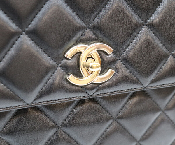 CHANEL シャネル 23番 黒 ラム ゴールド金具 トレンディCCマキシ 2WAYショルダーバッグ ショルダーバッグ