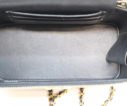 CHANEL シャネル 23年 AP3243 黒 ラム ゴールド金具 トップハンドル 2WAYバニティバッグ ショルダーバッグ