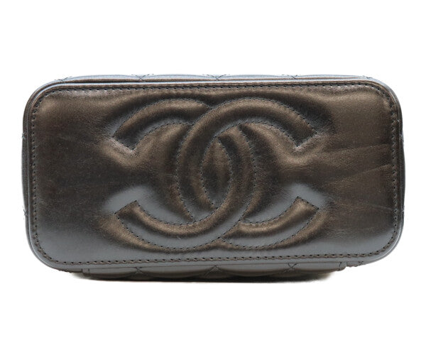 CHANEL シャネル 23年 AP3243 黒 ラム ゴールド金具 トップハンドル 2WAYバニティバッグ ショルダーバッグ
