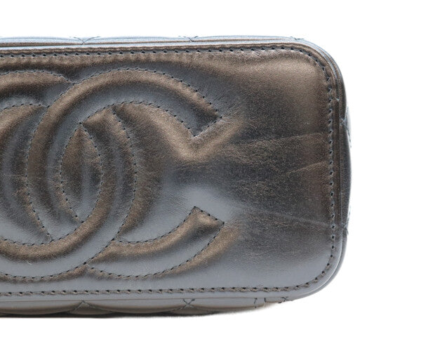 CHANEL シャネル 23年 AP3243 黒 ラム ゴールド金具 トップハンドル 2WAYバニティバッグ ショルダーバッグ